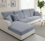 Anyseat L‑Shape Sofa Cover Dark Gray Chenille Polyester Thick Stretchable Cushion Protector for Living Room