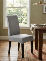 Anyseat Grey Black Writing Design Chair Cover – Elastic Slipcover with Anti‑Dirt Protection for Dining Room, Kitchen, Wedding, Hotel, Banquet & Restaurant