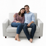 Anyseat 2-Seater Sofa Cover – Plain White Style Slipcover for Living Room Chair Protection