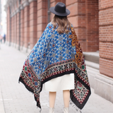 Anyyou 100% Merino Wool Black Multipatterns Silk Satin Large Winter Scarf Pashmina Shawl Bandana Perfect For Women Ladies Fashion Style