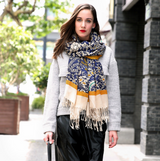 Anyyou 100% Pure Merino Wool Yellow Poncho for Women Winter Large Scarf Pashmina Shawl Bandana Neck Wrap