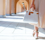 Less Pollution Convertible Handbag - White Pearl