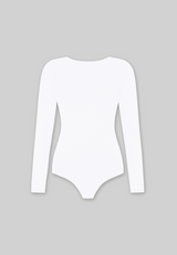 Organic Cotton Long Sleeve Crew Bodysuit, White