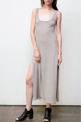 Long Tank Dress - Organic Cotton - Grey