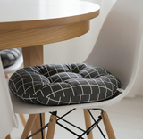 Anypillow Black Grid Pattern Chair Pad – Soft Seat Cushion