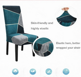 Anyseat Blue Green Pattern Design Chair Cover – Elastic Slipcover with Anti‑Dirt Protection for Dining Room, Kitchen, Wedding, Hotel, Banquet & Restaurant
