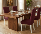 Anyseat Wine Red Waterproof Chair Cover – Corn Kernel Pattern Stretch Slipcover for Dining Room