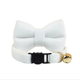 Anypet Large Pure White Bow Cat Collar with Safety Buckle, Bell & Durable Adjustable Strap – Stylish Comfortable Pet Accessory for Cats