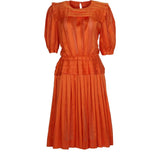 Unbranded Midi Dress - Medium Orange Cotton Blend
