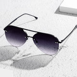 Megan 2 - Faded Black Metal Aviator Sunglasses