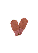Pink merino wool mittens