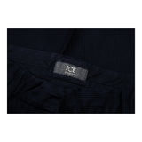 Iceberg Striped Trousers - 32W UK 10 Black Viscose Blend