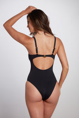 Woman's One Piece Swimsuit with Molded Cups Black