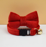 Anypet Large Cherry Red Bow Cat Collar with Safety Buckle, Bell & Durable Adjustable Strap – Stylish Comfortable Pet Accessory for Cats