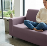 Anyseat 2-Seater Sofa Cover – Plain Purple Style Slipcover for Living Room Chair Protection