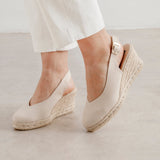 Murcia Organic Cotton Espadrille Wedges - Beige