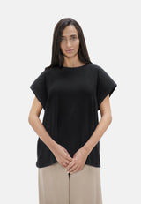 Muscat - Bold Shoulder Tee - Black Sand