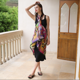 Anyyou 100% Mulberry Silk Multicolor Scarf Women Luxury Long Shawl – Beach Wear, Swimwear Cover Up, Pashmina Foulard Fashion Accessory