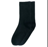 Anyfootwear 5 Pairs Black Size 4-10 Sports Socks Solid Colors Cotton Skateboard Knitted Casual Unisex