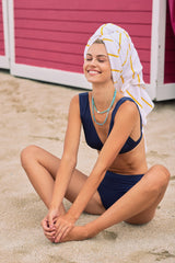 Natalie Bikini Top With Wide Straps in Navy