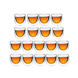 Anygleam Tea Cups 18Pcs Insulated Espresso Double Wall Shot Glass Drinkware