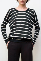 nini stripes pullover - midnight / bone