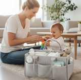 Anysort Mommy Diaper Bag Light Grey Organizer Multifunctional Newborn Things Nursery Stackers and Caddies Pouch Large Storage