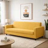 Anyseat 3-Seater Sofa Cover – Plain Yellow Style Slipcover for Living Room Chair Protection