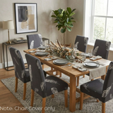Anyseat Dark Gray Leaf Print Elastic Chair Cover – Plain Dining Slipcover & Home Décor