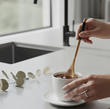 Anygleam Wooden Black 6pcs Wooden Tea Long Spoon Kitchen Tableware