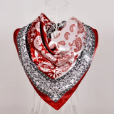 Anyyou Fashion Premium Satin Square Scarf – Classic Wine Red Silk-Feel Neckwrap for Women