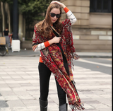 Anyyou 100% Pure Merino Wool Brown Poncho for Women Winter Large Scarf Pashmina Shawl Bandana Neck Wrap