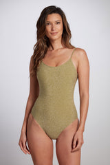 Violet Lurex One Piece Swimsuit - Green