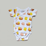 the wee bean organic cotton bodysuit onesie romper in dim sum hargow siumai newborn kimono style
