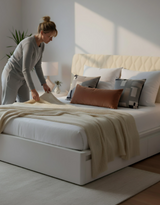 Anycozy Headboard Cover Beige Zigzag Pattern Super Soft Smooth Quilted Velvet Bed Back Dust Protector Cover 170x70cm