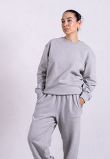 Organic Cotton Sweatsuit Set, Light Grey Marl