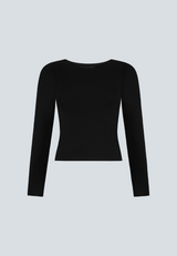 Organic Cotton Crew Long Sleeve T-Shirt, Black