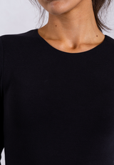 Organic Cotton Crew Long Sleeve T-Shirt, Black