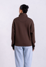 Organic Cotton Quarter Zip Sweatshirt, Hot Fudge