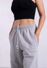 Organic Cotton Sweatpants, Light Grey Marl
