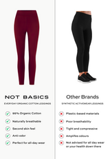 Organic Cotton Leggings, Ruby Wine