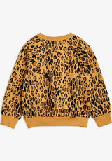 Kids Leopard Sweatshirt - Organic Cotton Raglan Jumper
