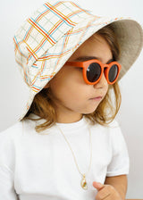 Kids Reversible Bucket Hat Plaid