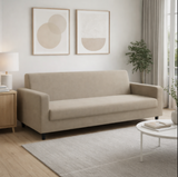 Anyseat 4-Seater Sofa Cover – Plain Beige Style Slipcover for Living Room Chair Protection