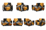 Anyseat 1-Seater Sofa Cover – Golden Yellow Geometric Style Slipcover for Living Room Chair Protection