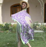 Anyyou 100% Mulberry Silk Purple And Green Long Scarf Luxury Brand Women Beach Shawl Wear Swimwear Pashimina Face Shield