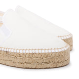 Palma Canvas Espadrille Platform Slip On - White
