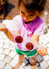 Sustainable kids round sunglasses - Bubble Gum