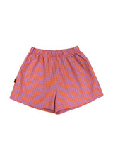 Women checked shorts - Orange/Lilac