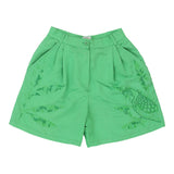 Iceberg Embroidered Shorts - 26W UK 8 Green Cotton